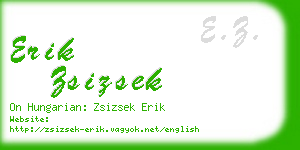 erik zsizsek business card